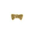 Vintage Gold-lined Bugle and Seed Beaded Bow Tie Applique - 1.5" x 3"