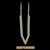 Vintage Crystal Rhinestone Pointed Collar Applique - 13.25" x 3.125"