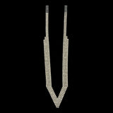Vintage Crystal Rhinestone Pointed Collar Applique - 13.25" x 3.125"
