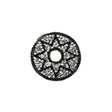 Vintage Black Bugle Beads and Silver Sequins Circular Star Applique - 4.375" x 4.375"