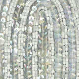 Vintage White Arches Beaded and Sequins Applique - 3.5" x 3"