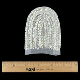 Vintage White Arches Beaded and Sequins Applique - 3.5" x 3"