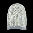 Vintage White Arches Beaded and Sequins Applique - 3.5" x 3"