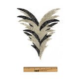 Vintage Black and Silver Bugle Beaded Large Foliage Applique - 9.625" x 8"