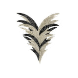 Vintage Black and Silver Bugle Beaded Large Foliage Applique - 9.625" x 8"