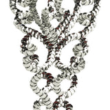 Vintage Silver Sequins Abstract Hearts Applique - 5.125" x 3"