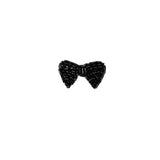 Vintage Tres Petit Black Beaded Bow Applique - 0.75" x 1.5"