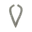 Vintage Silver Sequins and Beaded Pointy Collar Applique - 15" x 8"