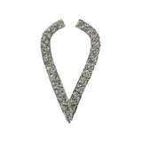 Vintage Silver Sequins and Beaded Pointy Collar Applique - 15" x 8"