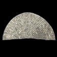 Vintage Silver Lined Bugle Beaded Half Circle Applique - 3.5" x 6.875"