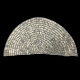 Vintage Silver Lined Bugle Beaded Half Circle Applique - 3.5" x 6.875"