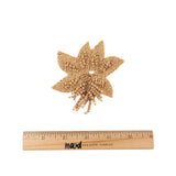 Vintage Light and Natural Wood Beaded Leaf Bouquet Applique - 3" x 3.25"