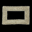 Vintage Silver Rectangular Frame Beaded Applique - 3.25" x 2.25"