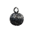 Vintage Gunmetal Chop Beaded Tassel Applique - 0.875"
