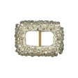 Vintage Silver Lined Beaded Rectangular Slider with Brass Bar- 0.875" x 1.125"