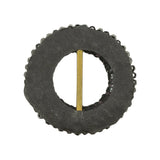 Vintage Jet Beaded Circular Slider with Brass Bar - 1.125"