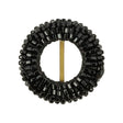 Vintage Jet Beaded Circular Slider with Brass Bar - 1.125"