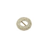 Vintage Silver-Lined Beaded Circular Slider with Brass Bar - 1.125"
