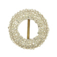 Vintage Silver-Lined Beaded Circular Slider with Brass Bar - 1.125"