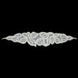 Vintage White Abstracted Leaves Beaded and Sequins Sheer Mesh Applique - 3.75" x 18.25"