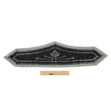 Vintage Gunmetal and Black Large Geometric Glass Beaded Applique - 4.5" x 19.75"