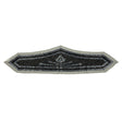Vintage Gunmetal and Black Large Geometric Glass Beaded Applique - 4.5" x 19.75"