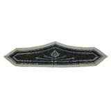 Vintage Gunmetal and Black Large Geometric Glass Beaded Applique - 4.5" x 19.75"