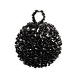 Vintage Jet Sequins and Jet Chop Beaded Tassel Applique - 1.25"