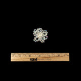 Vintage White Iris Iridescent Beaded Floral Applique - 1.75"