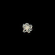 Vintage White Iris Iridescent Beaded Floral Applique - 1.75"