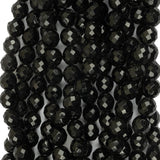 Vintage Jet Faceted Beaded Strands Bundle - 12mm