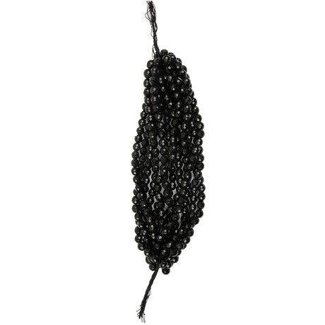 Vintage Jet Faceted Beaded Strands Bundle - 12mm