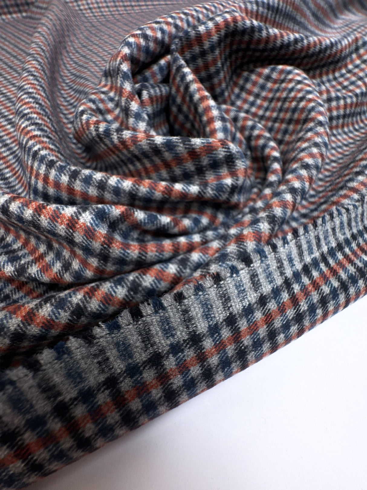 Polyester Tweed Striped Gray-Blue-Orange