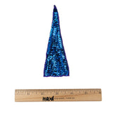 Vintage Magnetic Blue Sequins and Beads Triangle Applique - 4.875" x 1.875"