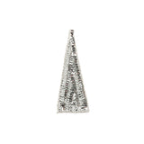 Vintage Disco Ball Silver Sequins and Beads Triangle Applique - 4.875" x 1.875"