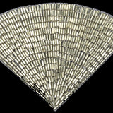 Vintage Silver-lined Beaded Fan Applique - 3.5" x 5"