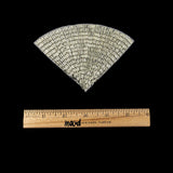 Vintage Silver-lined Beaded Fan Applique - 3.5" x 5"