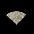 Vintage Silver-lined Beaded Fan Applique - 3.5" x 5"