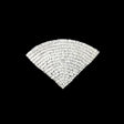 Vintage White Satin Beaded Fan Applique - 3.5" x 5"