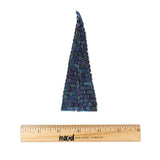 Vintage Blue Iris Bugle Beaded Triangle Applique - 5" x 1.875"