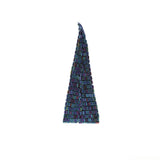 Vintage Blue Iris Bugle Beaded Triangle Applique - 5" x 1.875"
