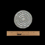 Vintage White Iris Sequins and Silver Lined Seed Beaded Concentric Circles Applique - 3.375"