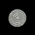 Vintage White Iris Sequins and Silver Lined Seed Beaded Concentric Circles Applique - 3.375"