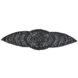 Vintage Gunmetal Bugle and Seed Beaded Abstract Mesh-Backed Applique - 13.25" x 4"