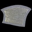 Vintage Silver Linear Left Glass Bugle Beaded Sheer Applique - 6.25" x 4.5"