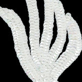 Vintage White Sequined Abstract Left Side Applique - 5.25" x 3.625"