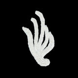 Vintage White Sequined Abstract Left Side Applique - 5.25" x 3.625"