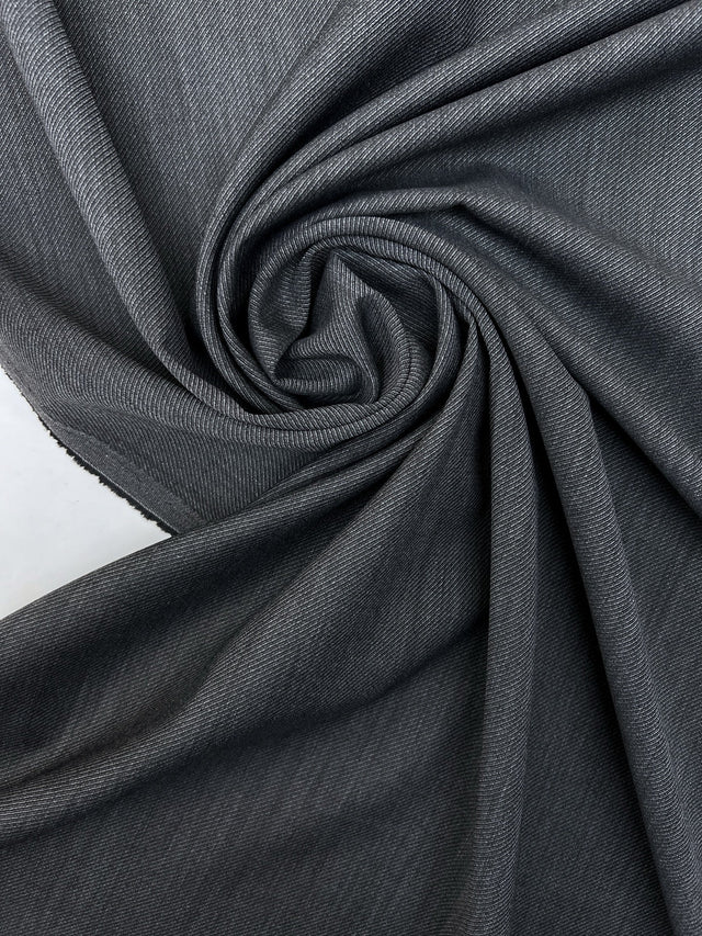 Wool Twill Suit Fabric Melange Gray