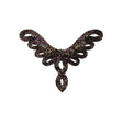 Vintage Purple Iris Bugle and Chop Beaded Abstract Applique - 4.25" x 5.5"