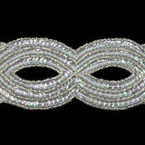 Vintage Crystal Iris Sequins and Beaded Figure Eight Applique - 11" x 2.5"
